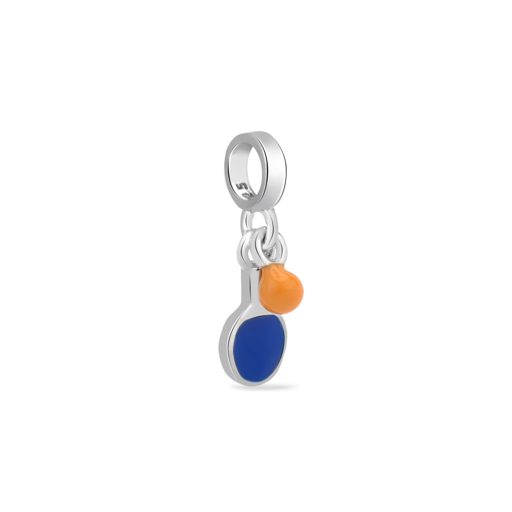 Pingente Life Tênis de Mesa em Prata 925 com Esmalte