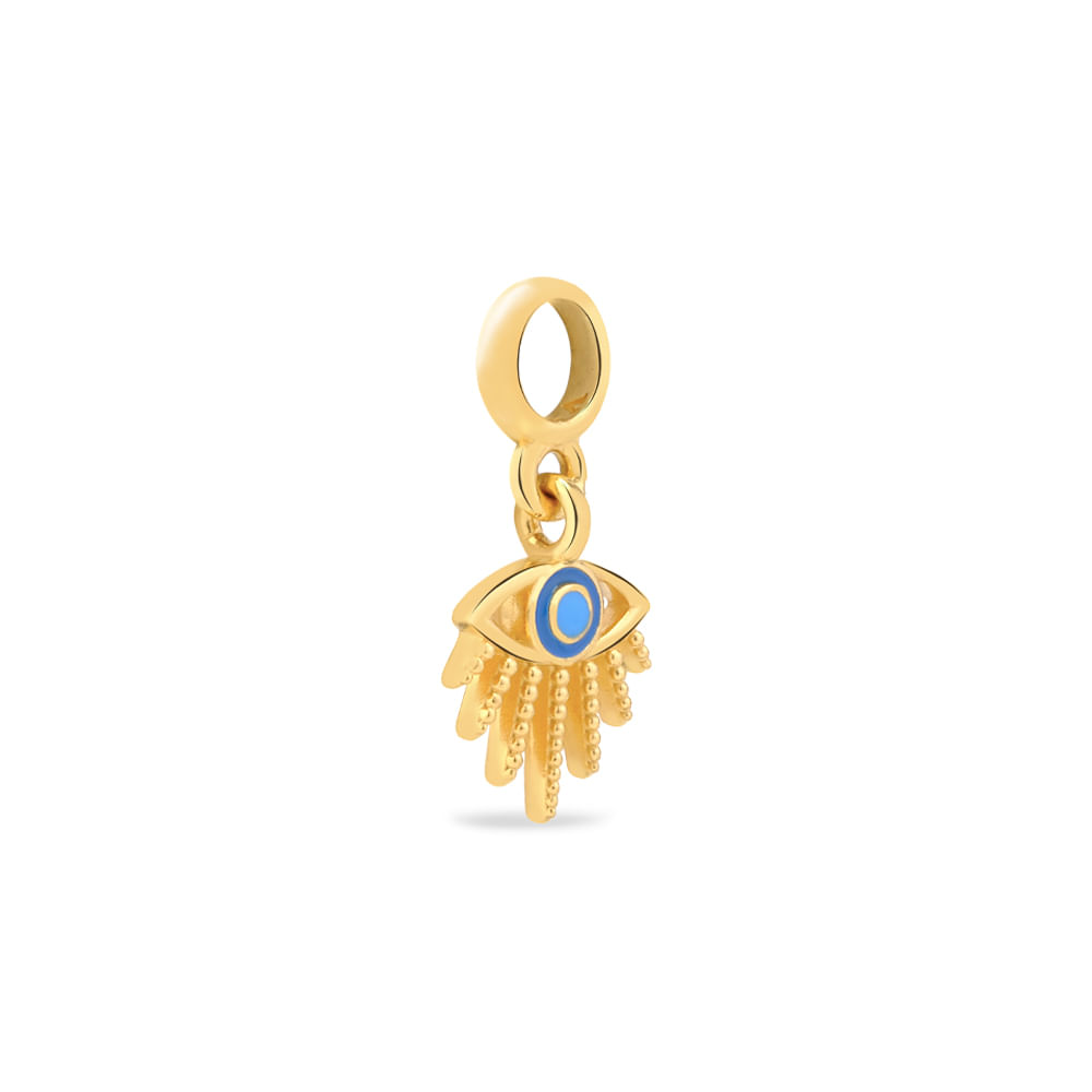 Pingente Life Enigma Olho Grego em Prata 925 com Banho de Ouro Amarelo 18k