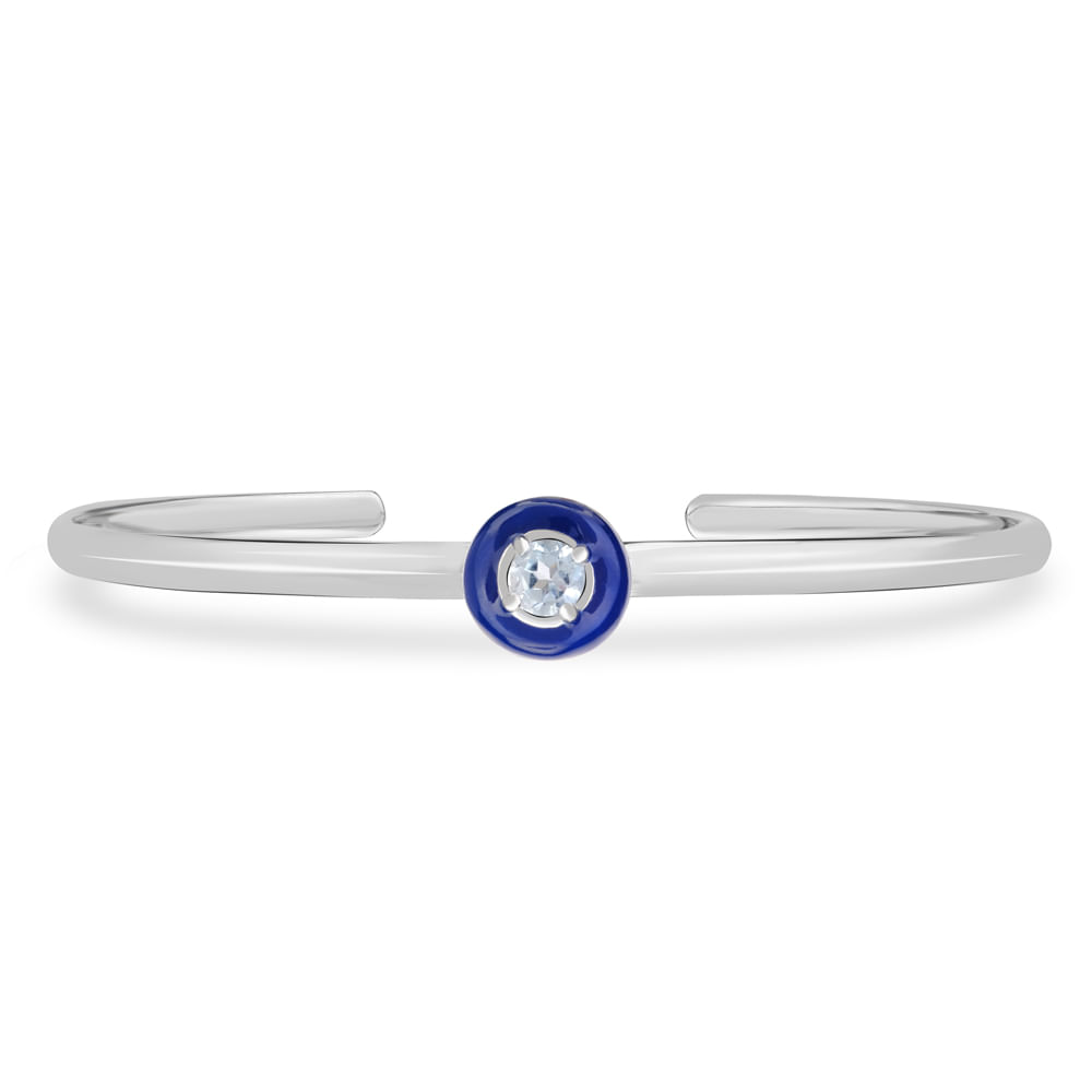 Bracelete Life Encanto Prata Topázio Azul