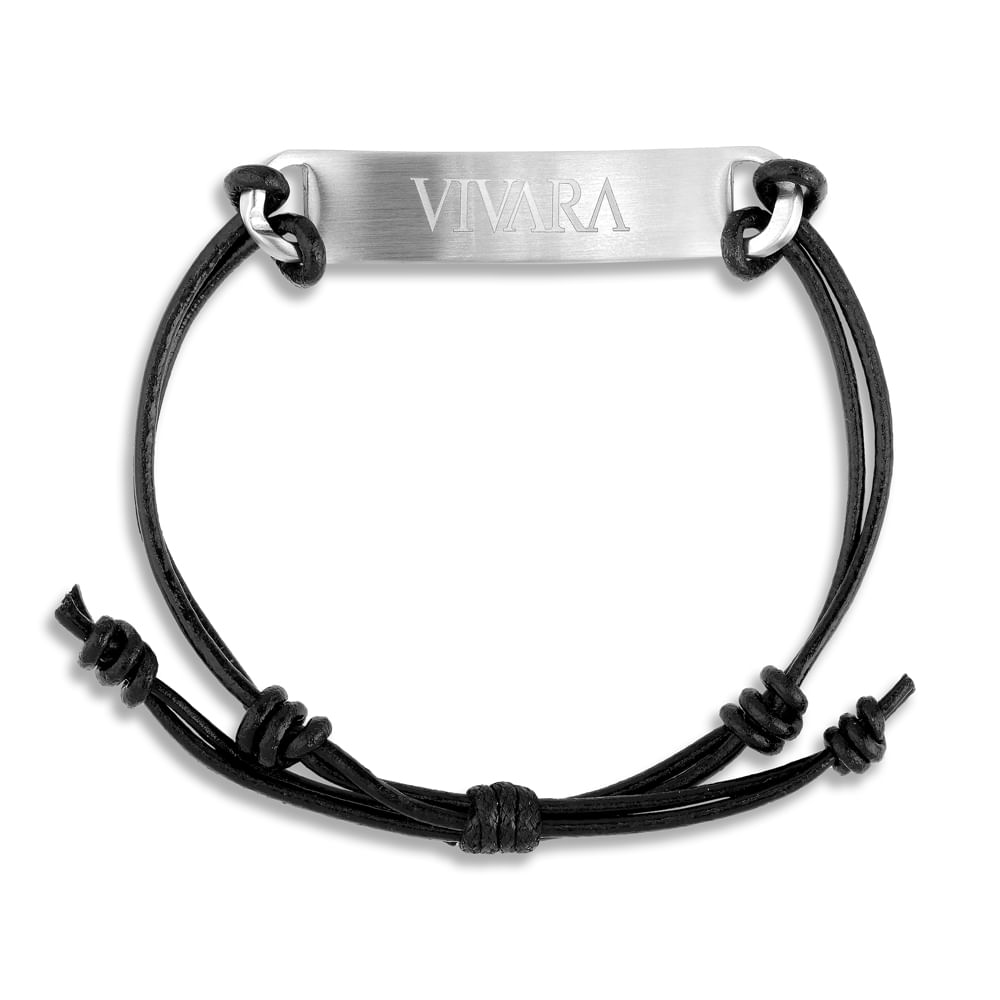 Pulseira Life Masculina Couro Preto