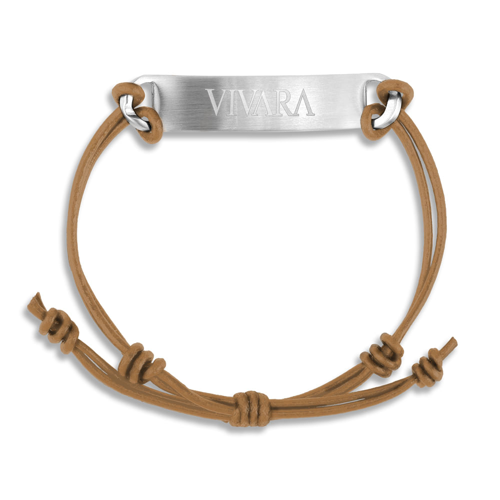 Pulseira Life Masculina Couro Caramelo