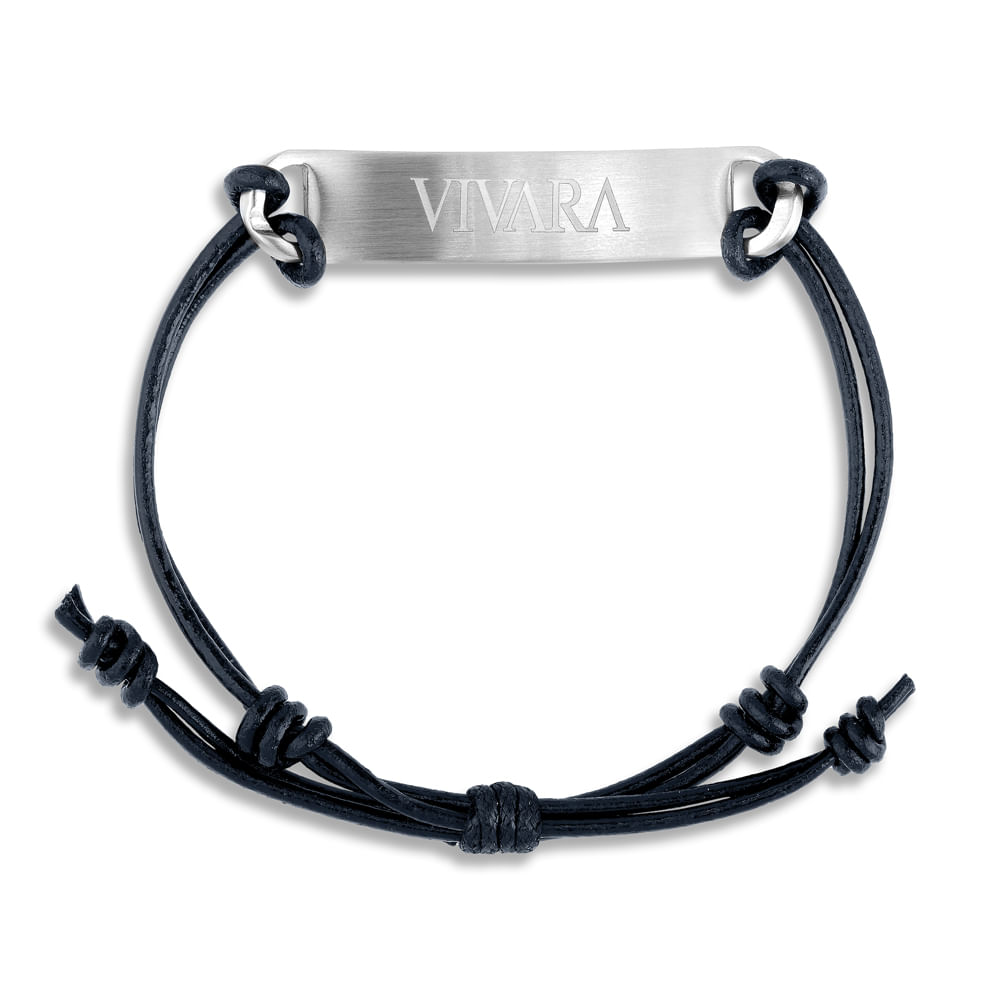 Pulseira Life Masculina Couro Azul Marinho