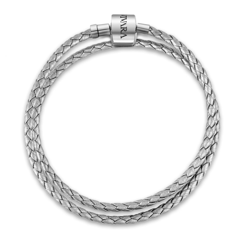 Pulseira Life Skin Metalizada Duas Voltas Prateada