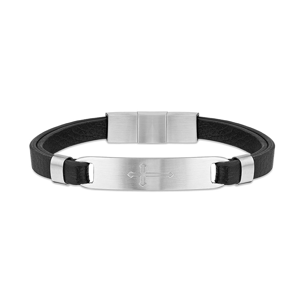 Pulseira Cruz Masculina Life Skin Preta