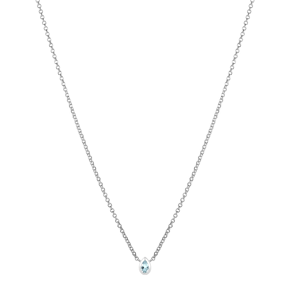 Colar Life Skyline Prata Topázio Azul