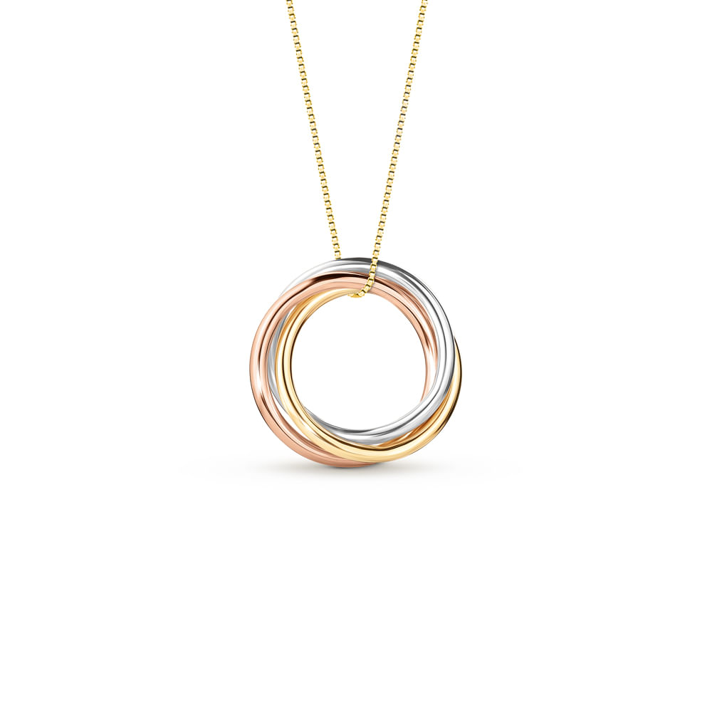 Pingente Tricolore em Ouro Amarelo, Ouro Branco e Ouro Rose 18k, 16.3mm