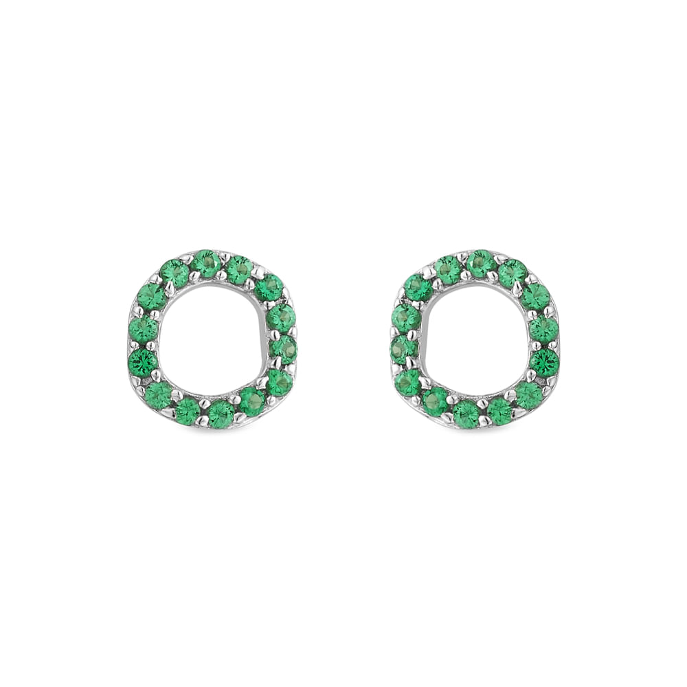 Brinco Life Snow Redondo Prata Verde