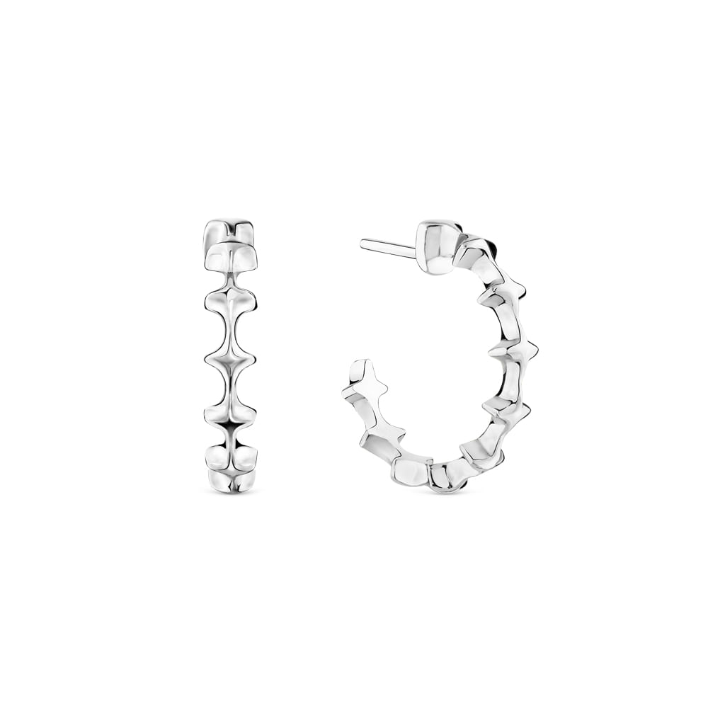 Brinco Argola Life Soul Estrela em Prata 925, 33,7 mm