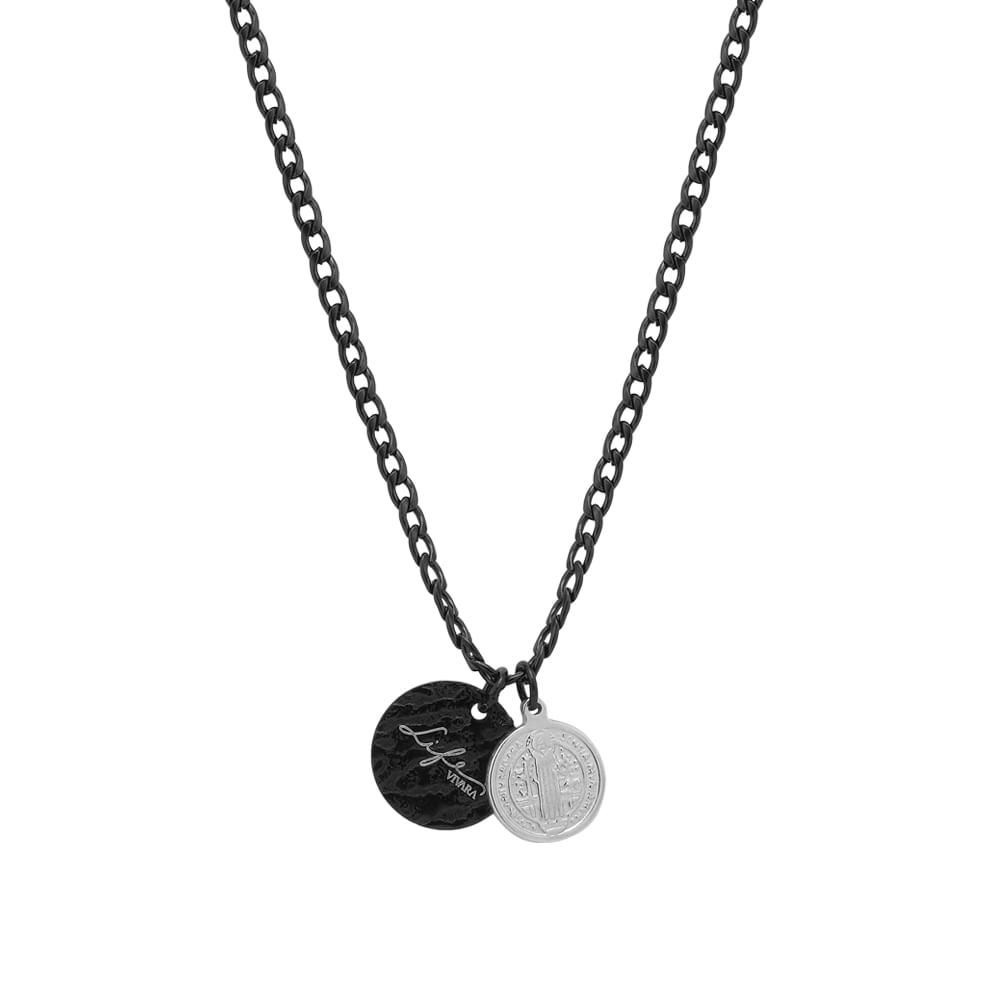 Colar Life Masculino Aço 2 Medalhas