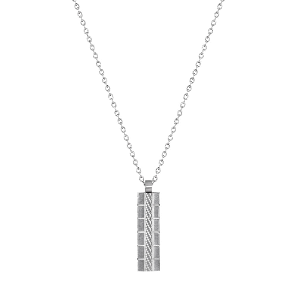 Colar Life Masculino em Aço Texturizado, 60cm