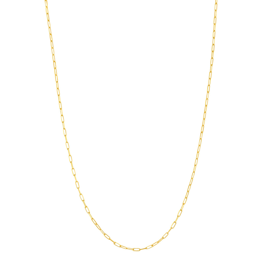 Corrente Life Cadeado em Prata 925 com Banho de Ouro Amarelo 18k, 40cm
