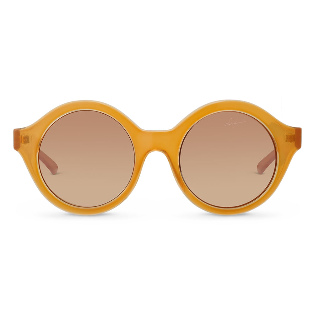 Óculos de Sol Life Redondo em Acetato Amarelo