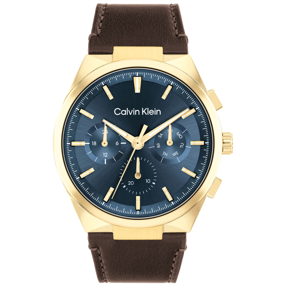 Relógio Calvin Klein Distinguish Masculino Couro Marrom - 25200445