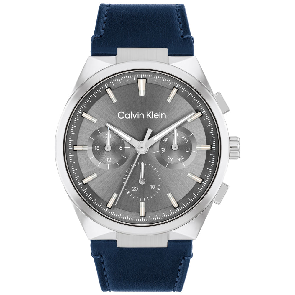 Relógio Calvin Klein Distinguish Masculino Couro Azul - 25200444