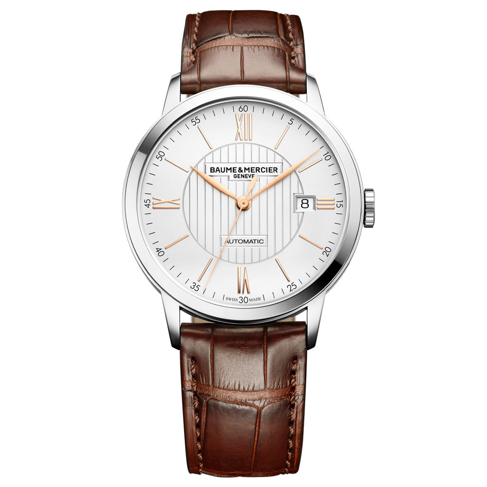 Relógio Baume & Mercier Masculino Couro Marrom M0A10263 05 ATM