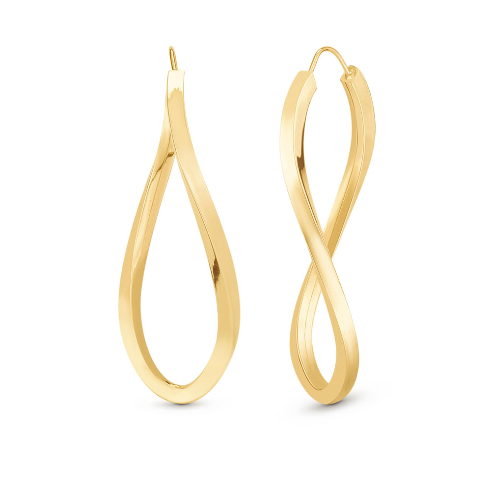 Argola Torcida em Ouro Amarelo 18k