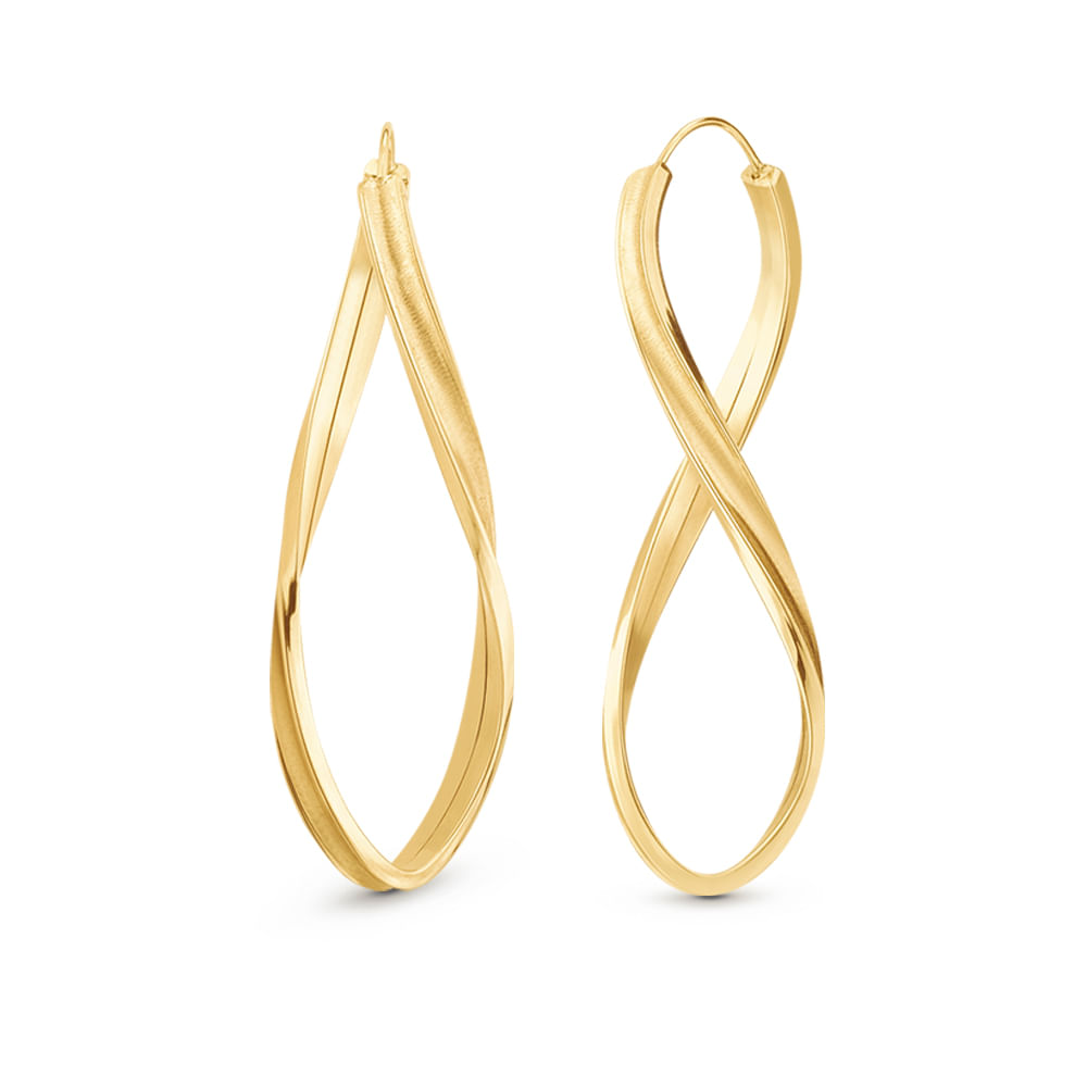 Argola Torcida em Ouro Amarelo 18k, 15mm