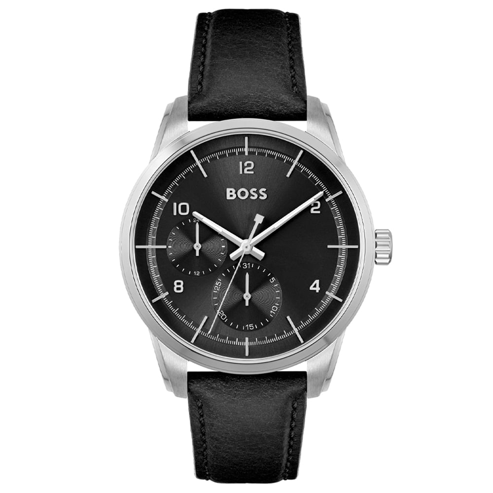 Relógio Boss Masculino Couro Preto 1513941