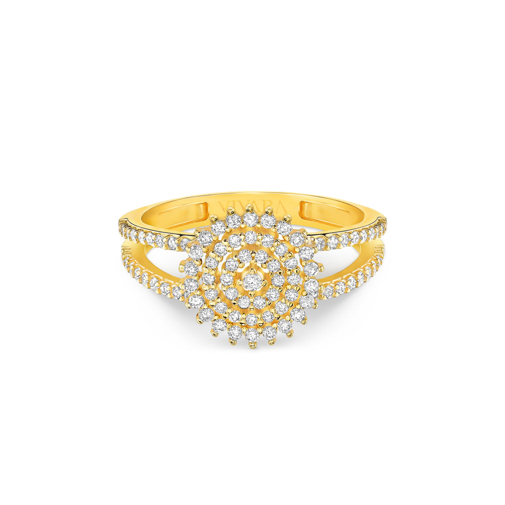 Anel Conjunto Especial em Ouro Amarelo 18k com Diamantes