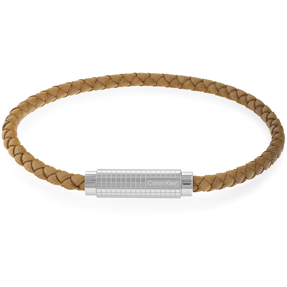 Pulseira Calvin Klein em Couro Marrom - 35000422