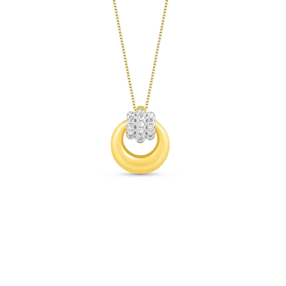Pingente Ã“pera em Ouro Amarelo 18k com Diamantes, 11.2mm