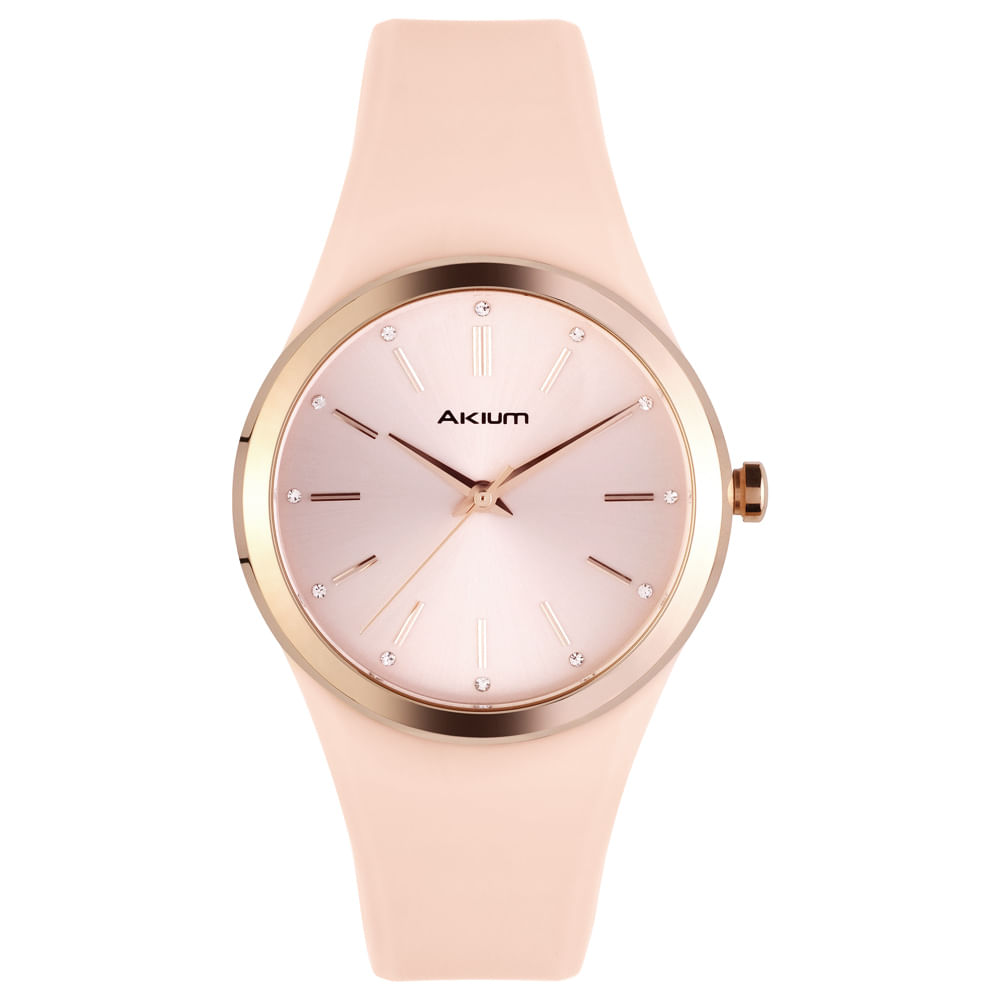 Relógio Akium Feminino Borracha Bege 03G99FL03C 03 ATM