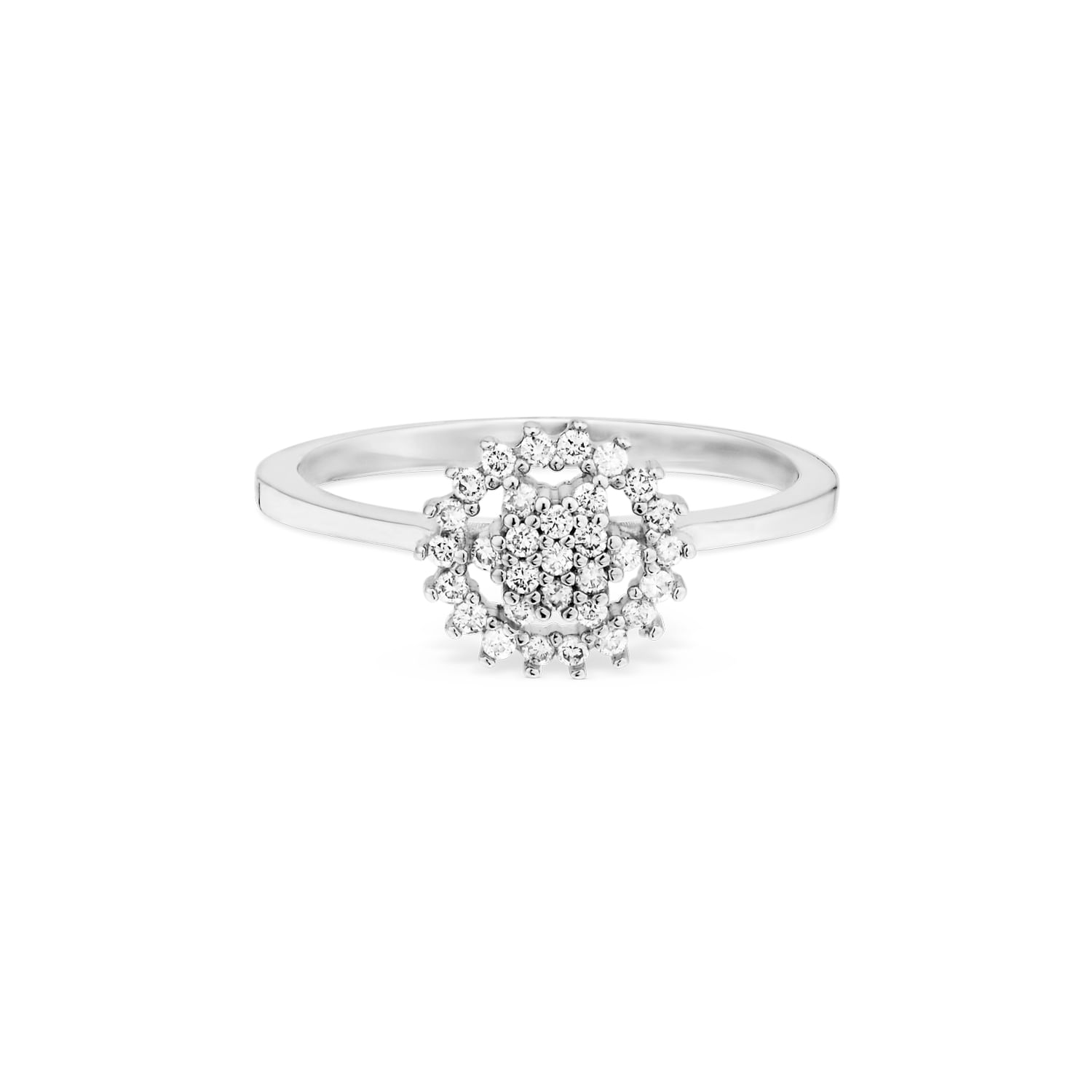 Anel Raiyah em Ouro Branco 18k com Diamantes