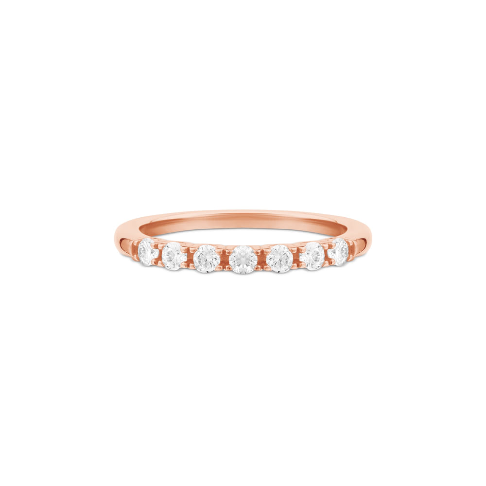 Meia Aliança Eternity em Ouro Rosé 18k com Diamantes