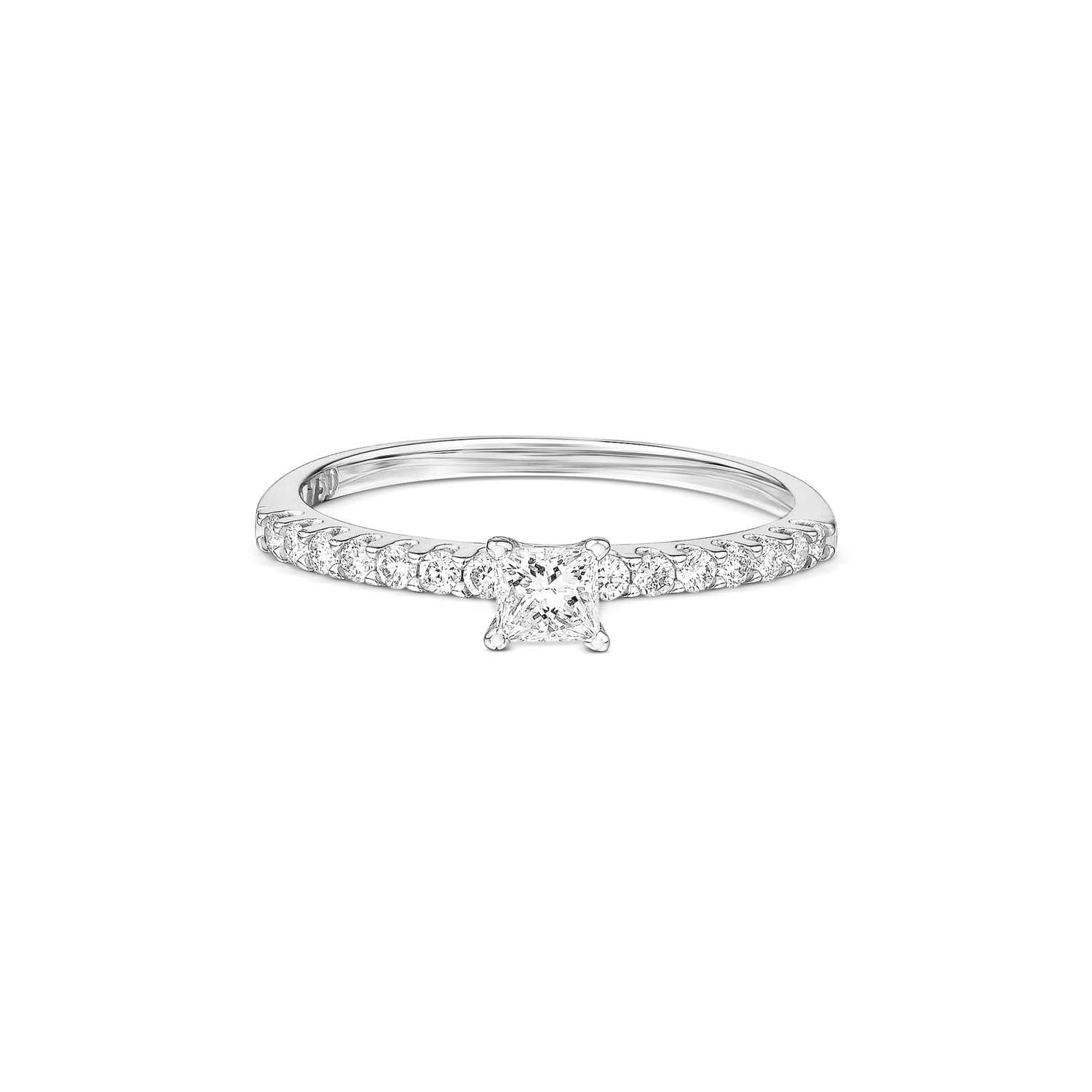 Anel Solitário Shapes em Ouro Branco 18k com Diamantes 0,46 ct