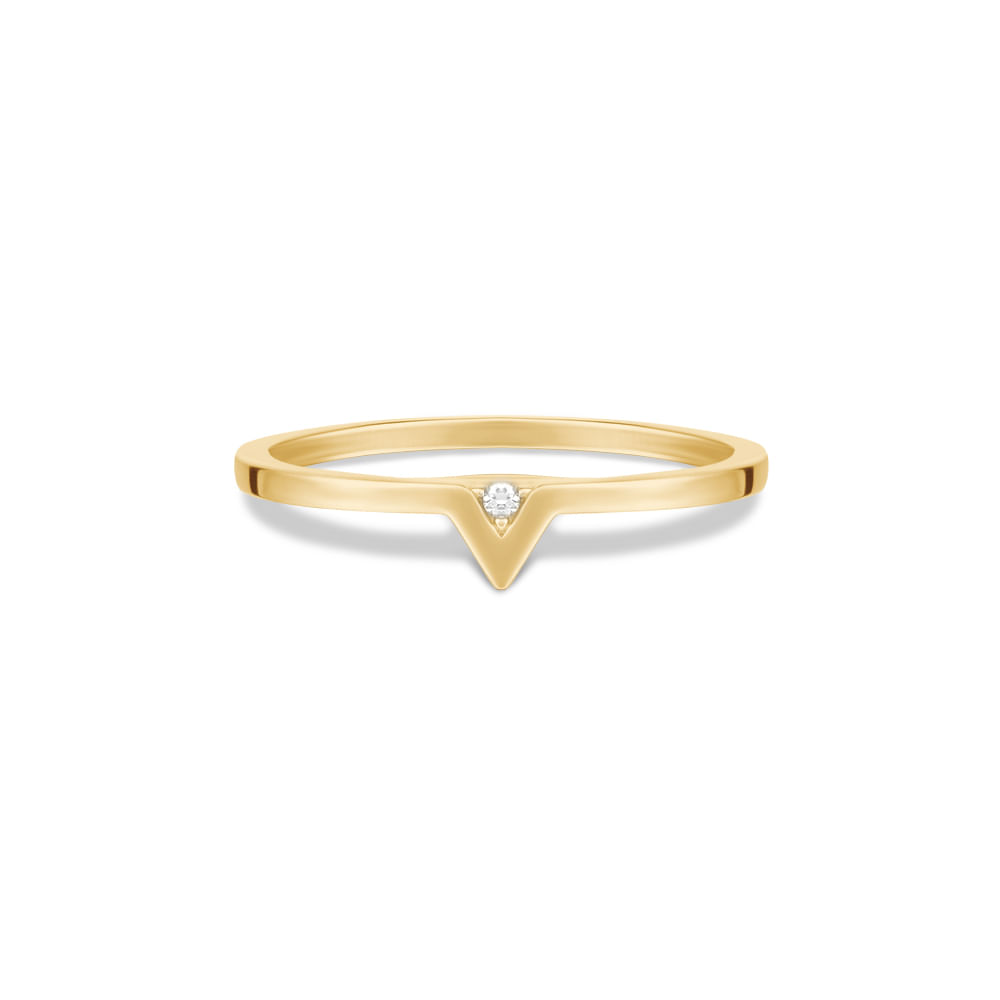 Anel Vivara em Ouro Amarelo 18k com Diamantes