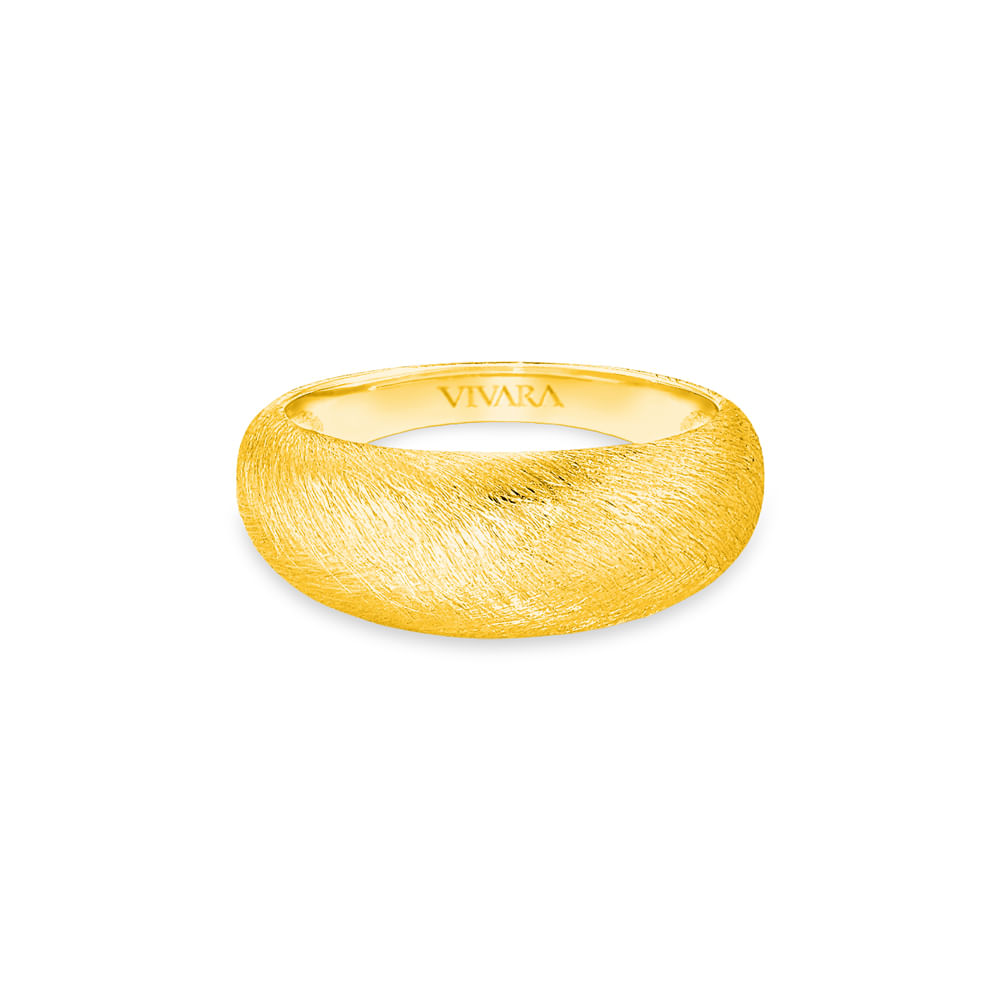 Anel Bombe Escovado em Ouro Amarelo 18k