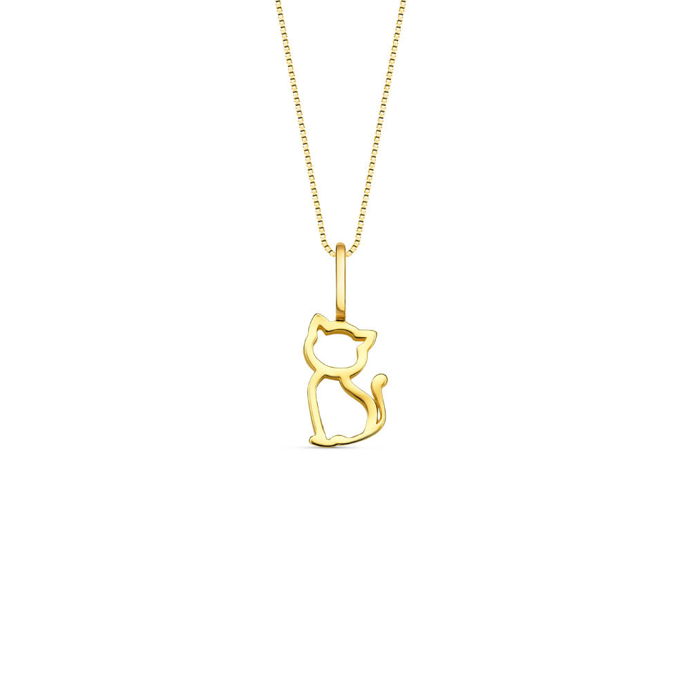 Pingente Baby Gato em Ouro Amarelo 18k, 15.5mm
