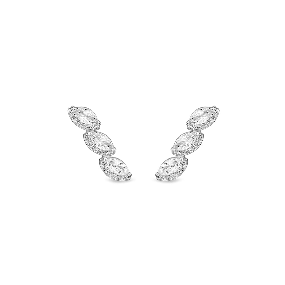 Brinco Ear Cuff Life Moon Prata Cravejado Incolor