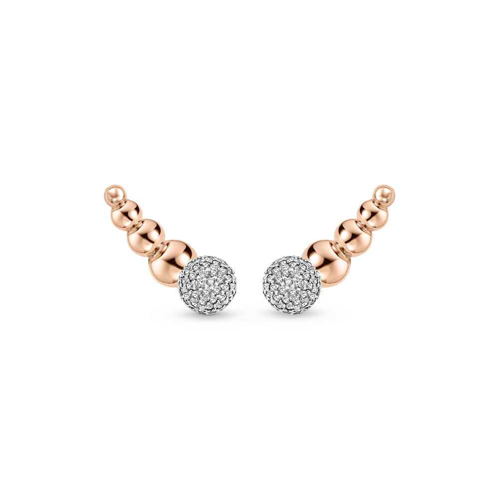 Brinco Ear Cuff Life Serenne Liga Rosé Cravejado