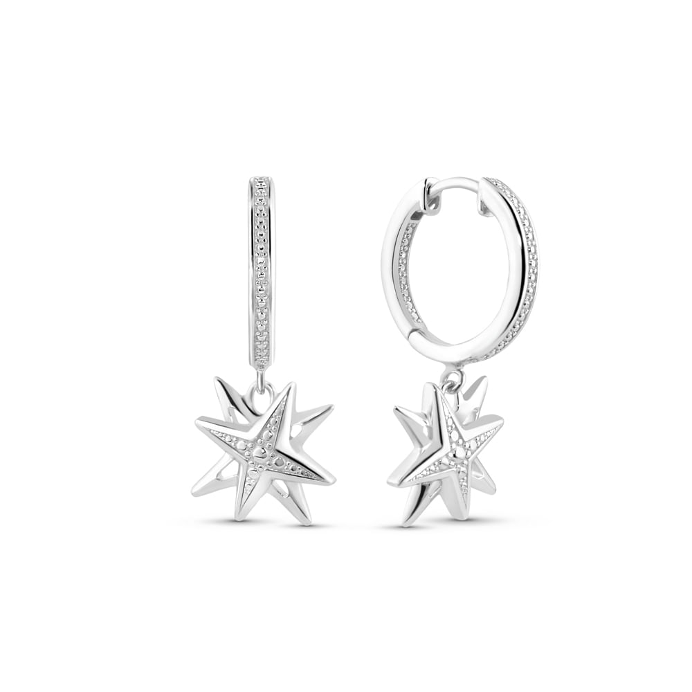 Argola Life Estrela Star lll em Prata 925, 30mm