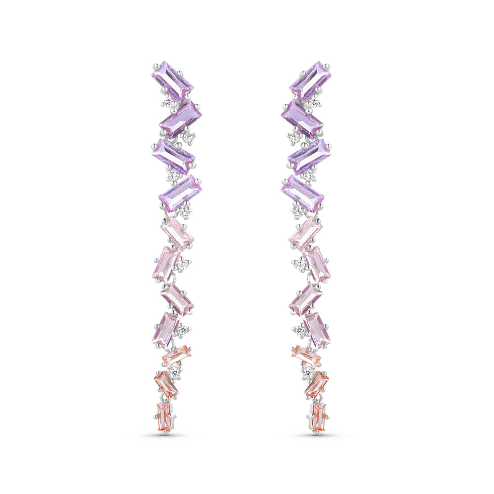 Brinco Life Aurora em Prata 925 com Pedras Coloridas