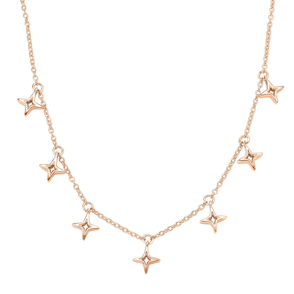 Colar Curto Life Banho Ouro Rosé Star