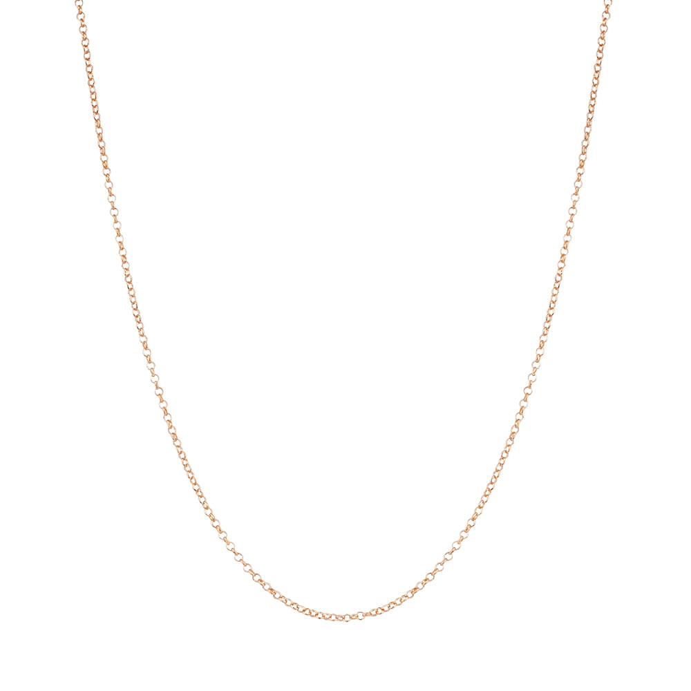 Corrente Life Portuguesa com Banho Ouro Rosé 40 cm