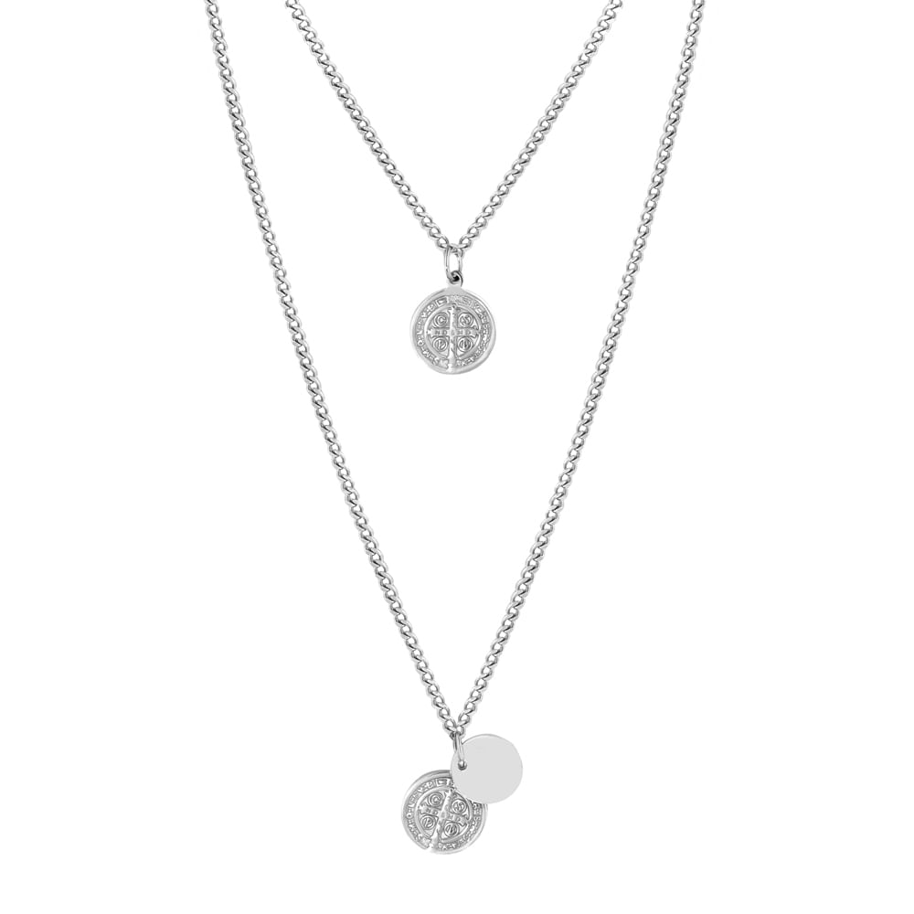 Escapulário Life Masculino São Bento em Aço, 70cm