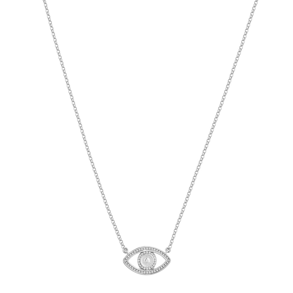 Colar Life Amuleto Olho Grego em Prata 925, 40cm