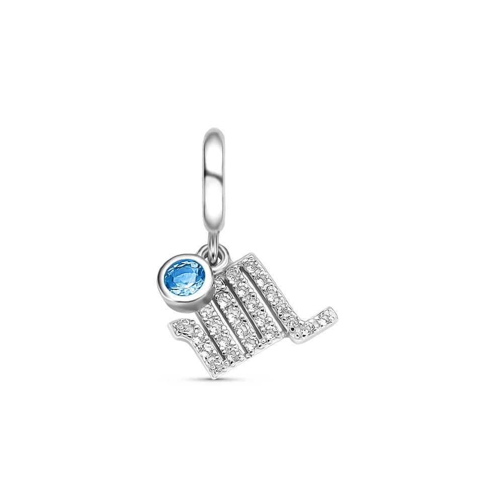 Pingente Life Signo Escorpião em Prata 925 com Topázio Azul