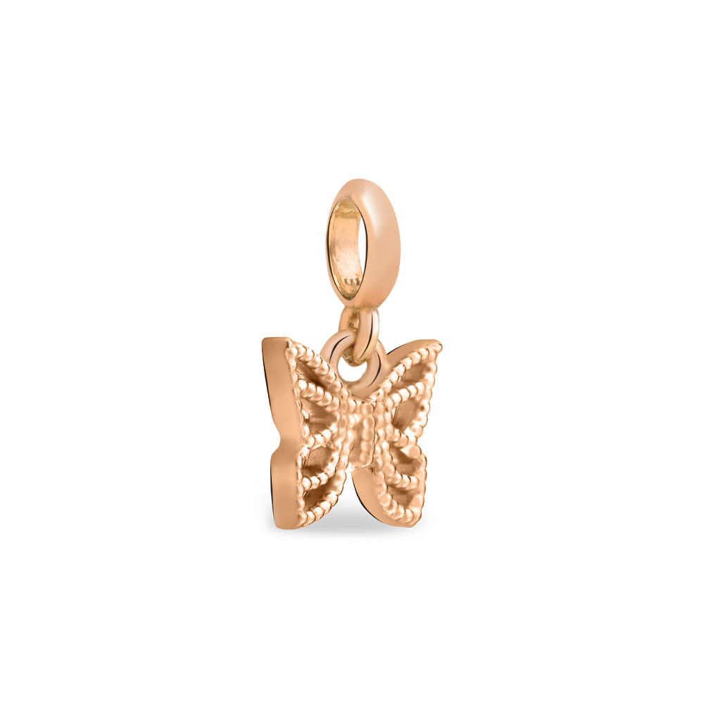 Pingente Life Enigma Borboleta Com Banho Ouro Rosé