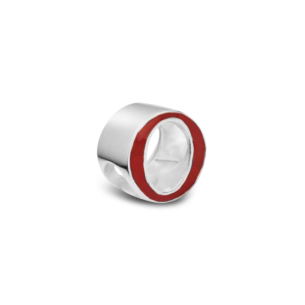 Separador Life Letra O em Prata 925 com Esmalte