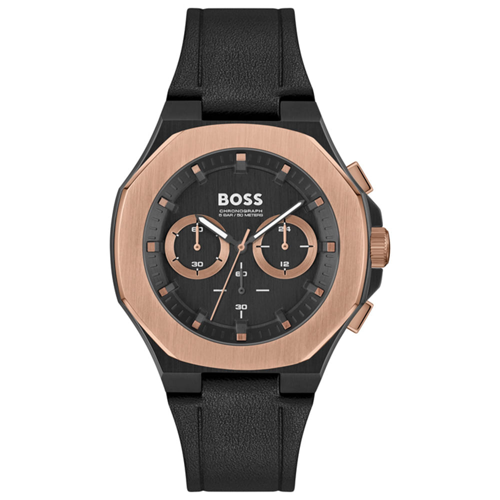 Relógio Boss Masculino Couro Preto 1514089