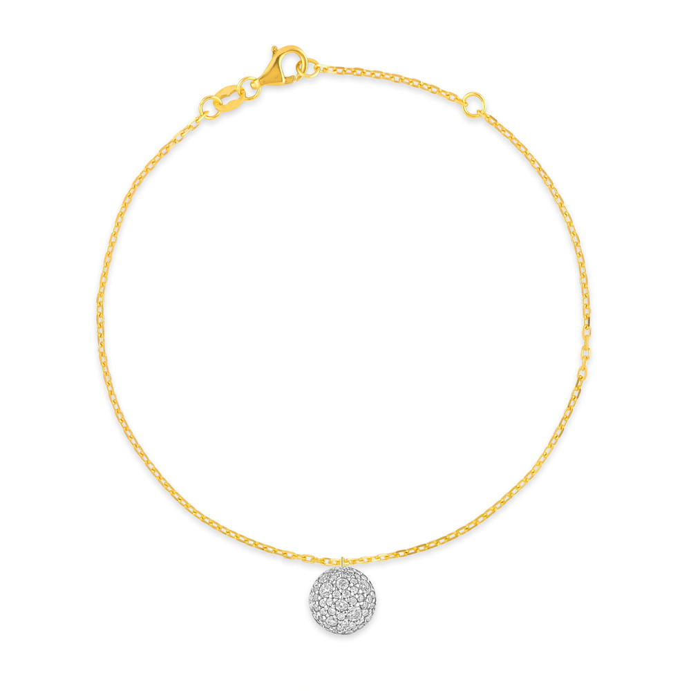 Pulseira Esfera em Ouro Amarelo 18k com Diamantes