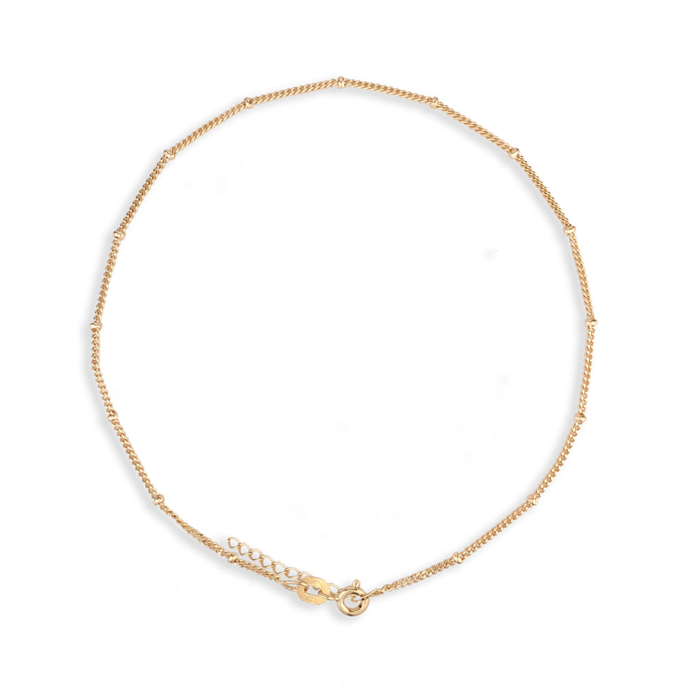 Tornozeleira Life Prata Banho Ouro Amarelo