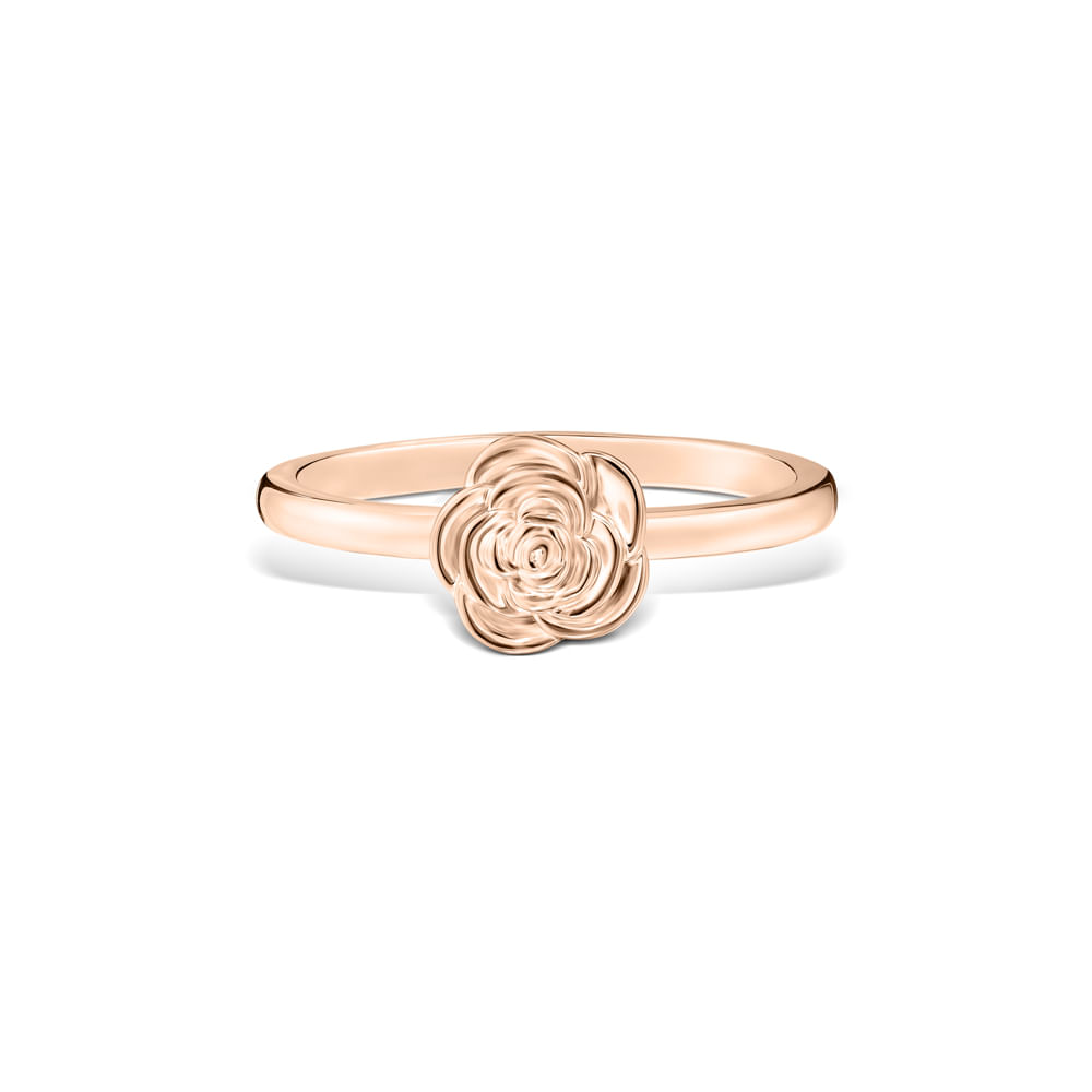 Anel Life Flora Rosa em Liga Rosé com Banho de Ouro Rosé 18k
