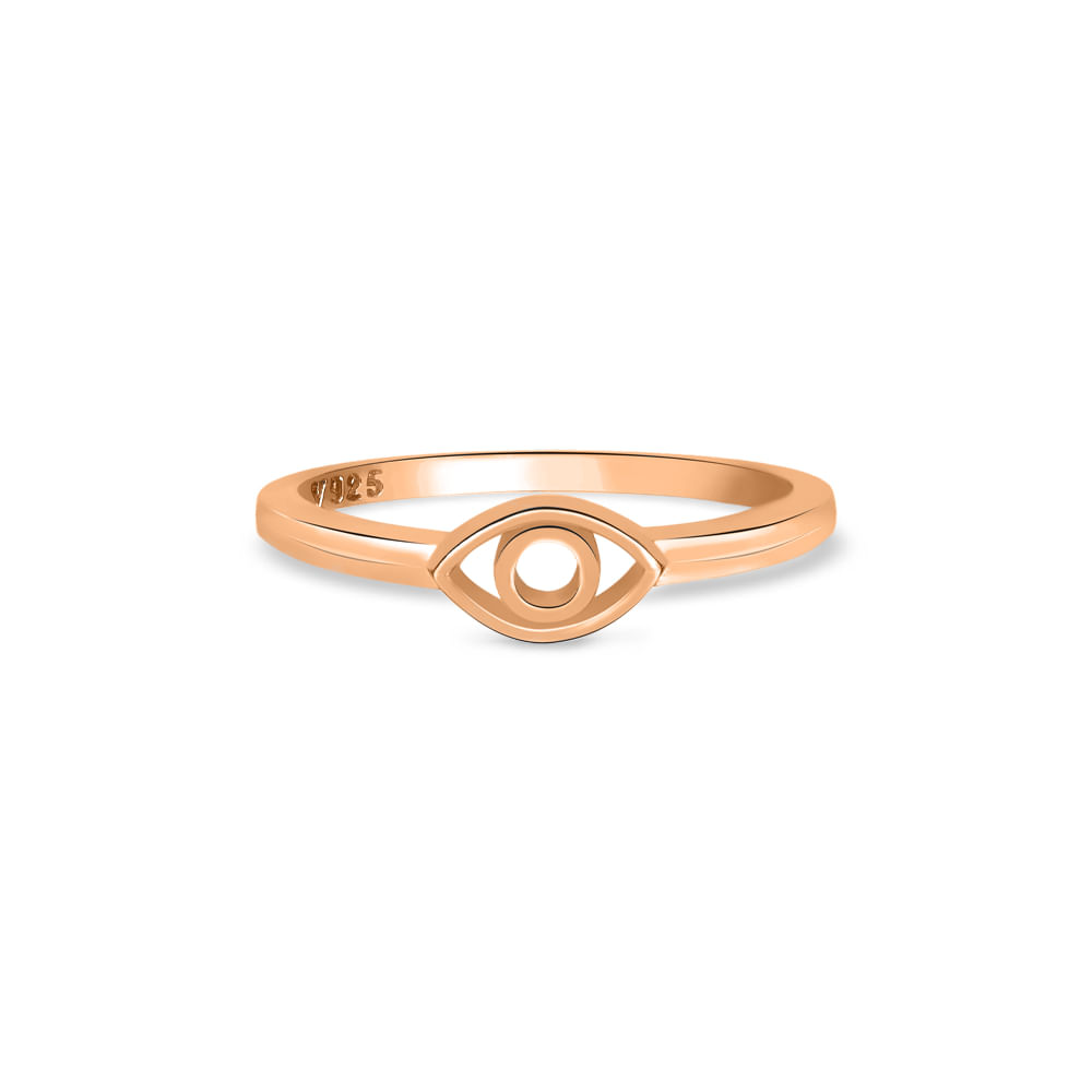 Anel Life Olho Grego Com Banho Ouro Rosé