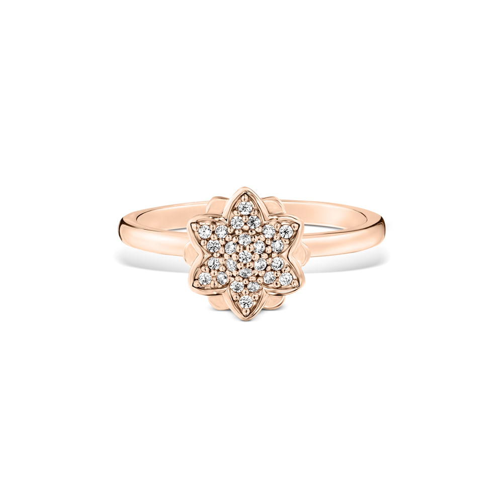 Anel Life Flora Lótus em Liga Rosé com Banho de Ouro Rosé 18k