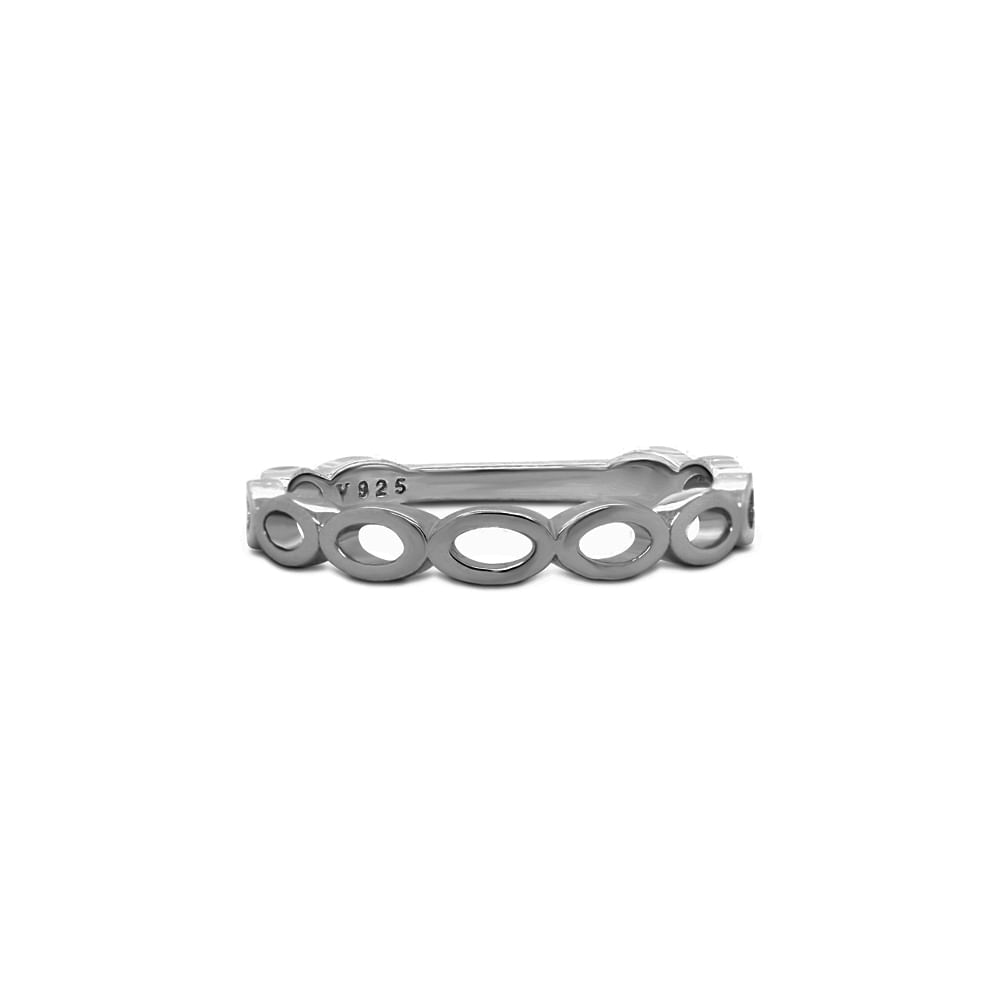 Anel Life Oval em Prata 925 com Banho de Ródio Negro